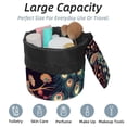 thumbnail image 2 of PhooArto Drawstring Cosmetic Bag, Barrel Shaped Portable Travel Makeup Bags, Peacock and Flowers Pattern Large Capacity Waterproof Multifunctional Bucket Toiletry Bag, 2 of 6