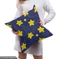 thumbnail image 5 of Ambesonne Cartoon Fabric by the Yard Upholstery, Happy Night Stars, 2 Yards, Indigo and Yellow, 5 of 5