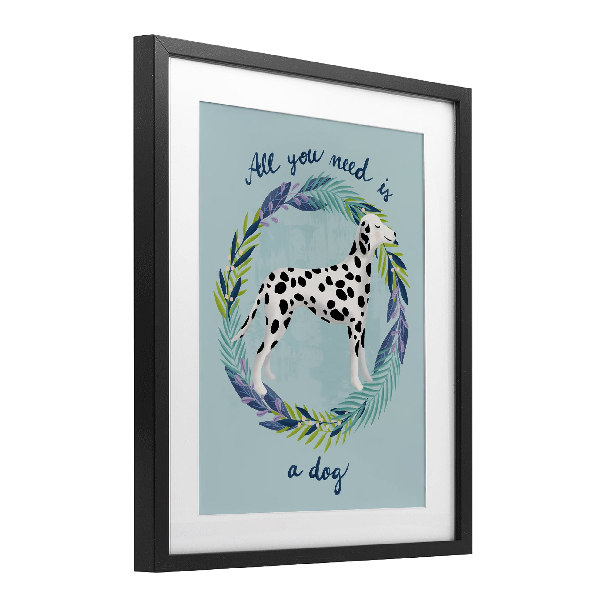 Stupell Industries All You Need Is A Dog Black Framed Print Under Glass, design by Metka Hiti
