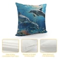 thumbnail image 4 of GOSMITH Undersea Life Decorative Throw Pillow Covers, Ultra Soft Cool Pillow Cover for Couch Sofa, Double Satin Cushion Pillow - Design Blue Sea World Dolphin, 4 of 5