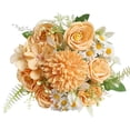 thumbnail image 2 of Artificial Flower Bouquet, Faux Roses and Daisies, Premium Decorative Home Arrangement, Realistic Silk Flowers, Perfect for Living Room, Office, Wedding or Gift, 2 of 6