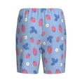 thumbnail image 2 of Lsque Strawberry And Flowers Mens Sleep Pajama Shorts,Short Pajama Pants, Cotton Ultra-Soft Knit-Small, 2 of 9