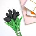 thumbnail image 4 of Blue Flowers Fake Tulips Artificial Flowers, 13 Inch Real Touch PU Flowers for Decoration, 10 Pcs Tulip Flowers Bouquet for Vase, Mother's Day Easter Valentines Gifts, 4 of 5