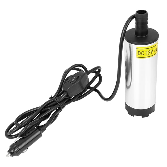 Unique Bargains 30L/min 12V 51mm DC Electric Submersible Pump Diesel Water Oil Transfer Tool with Cigarette Lighter for Car