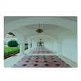 thumbnail image 2 of Travel Cutting Board, Dome Arched Colonnade Hallway at Sambata De Sus Monastery in Transylvania Romania, Decorative Tempered Glass Cutting and Serving Board, Large Size, White Green, by Ambesonne, 2 of 5