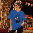 thumbnail image 2 of Halloween Cute Shirts for Women Cute Cat Print Graphic Tee Halloween Novelty Graphic Tees, 2 of 5