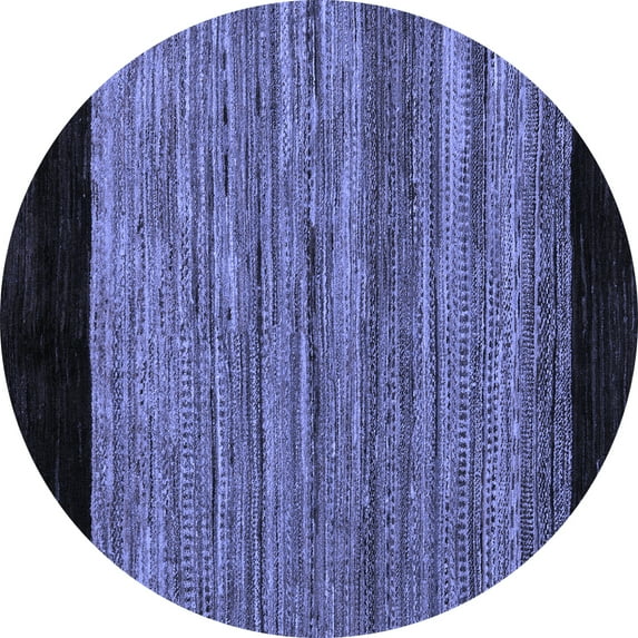 Ahgly Company Indoor Round Abstract Blue Modern Area Rugs, 7' Round