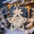 thumbnail image 6 of Toycle Hollow Metal Christmas Ornaments Golden Hanging Decor With Bow Crystal Xmas Tree Decorations For Decor A, 6 of 6