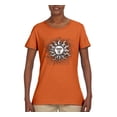 thumbnail image 2 of Wild Bobby Radiating Sun Puff Print Fashion Womens Graphic Tee, Orange, XX-Large, 2 of 6