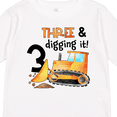 thumbnail image 4 of Inktastic Three and Digging It Bulldozer 3rd Birthday Boys or Girls Long Sleeve Toddler T-Shirt, 4 of 5