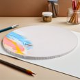thumbnail image 1 of COMPUKAS White Oval Linen Canvas Board for Oil Paint Acrylic Canvas with Durable Frame, 1 of 8