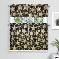 thumbnail image 2 of Kitchen Curtains 36 Inch Short - 3 Panel Set, Nautical Starfish Beach Seashell Mermaid Theme, Rod Pocket Window Curtain for Tropical Farmhouse, Easy Wash, 2 of 6