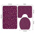 thumbnail image 3 of Purple Christmas Star Pattern Bathroom Rugs Sets 3 Piece,Toilet Cover Set,Absorbent Non Slip Bathroom Mats Sets with U-Shaped Contour Rug Toilet Rug Set, 3 of 5