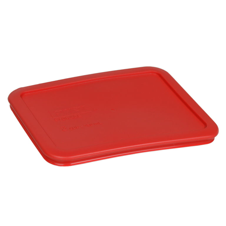 Pyrex 7210 3-Cup Rectangle Glass Food Storage Dishes w/ 7210-PC 3-Cup Red  Lid Covers (6-Pack)