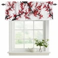 thumbnail image 2 of 2 Pack Valances for Windows, Red Plum Window Valances for Living Room/Bedroom/Bathroom, Nature Flowers Branches Chinese Painting Light Filtering Kitchen Curtain Valance Window Treatment 54"W x18" L, 2 of 9