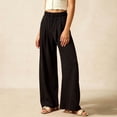 thumbnail image 5 of Girls High Waisted Uniform Pants Kids Wide Leg Dress Pants Casual Trousers with Pockets 5-14 Years Black, 5 of 9