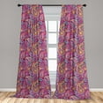 thumbnail image 5 of Ambesonne Paisley Curtains, Flowers and Sun, Pair of 28"x63", Multicolor, 5 of 5