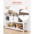 thumbnail image 4 of KFFKFF Beverage Station Cabinet, Dimensions 47.3 x 15.7 x 32.7 inches, Rustic Beverage Station Cabinet with Quadruple Storage, Beverage Station Table with Sliding Doors, 4 of 8