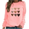 thumbnail image 2 of Aboser Valentine Shirt for Women Crewneck Shirts Casual Love Heart Graphic Tees Loose Long Sleeve Pullover Tops Fashion Holiday Tshirt, 2 of 6