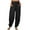 Black, variant on Timegrad Womens Cotton Line Pants Fall Casual Baggy Solid Color Trousers Lightweight Elastic Waist Pants