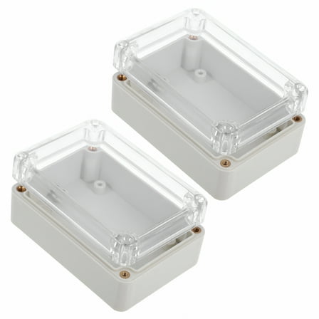 GJX 2pcs Clear Cover ABS Junction Box Waterproof Project Enclosure Box Outdoor Electrical Boxes for Junction Cable