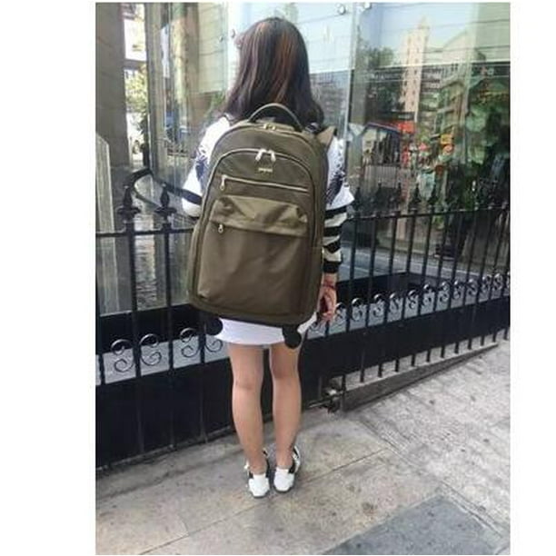 Mochila con ruedas para mujer, bolsa de equipaje con ruedas, 20 pulgadas