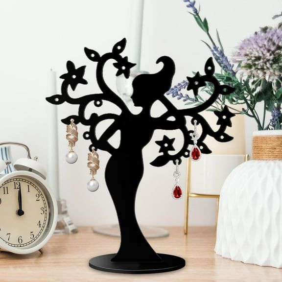 Segolike Earring Display Stands Necklace Organizer Stand Bracelet Stand Earinging Rack Display Rack for Tradeshow Tabletop Chain Bangles Necklace Black