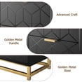 thumbnail image 3 of Nightstand with 3 Storage Drawer, Modern Bedside Table with Golden Base & Handle, 3 of 6