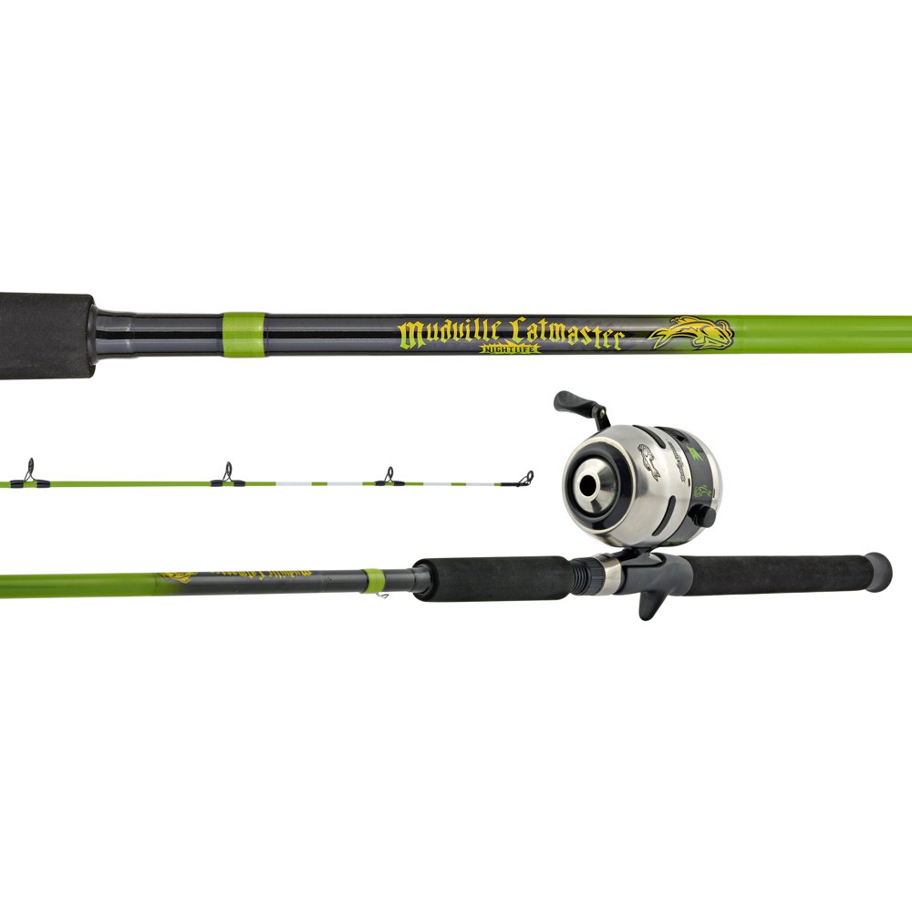 Mudville Catmaster Nightlife Spincast Catfish Fishing Rod & Reel Combo, 7