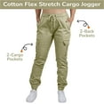 thumbnail image 3 of Women's Cotton Flex Stretch Cargo Jogger Pants (Sizes, S-2XL), 3 of 5