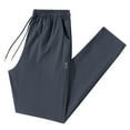 thumbnail image 3 of Men's Casual Pants Men's Straight Slim Casual Quick Drying Stretch Sweatpants Grey 5XL, 3 of 5