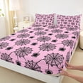 thumbnail image 3 of Manfei Horror Spider Web Full Size Sheets,Halloween Theme Bed Sheets,Pink Black Sheet Sets For Teens Boys,Super Cozy Room Decor,4-Piece, 3 of 7