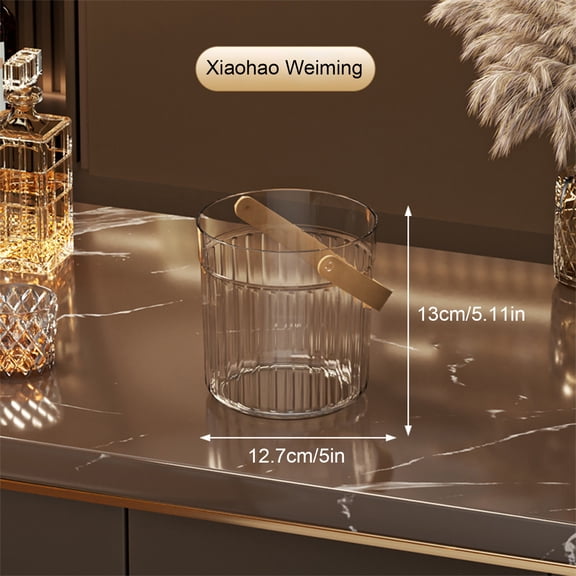 Puntoco 1PCS Acrylic Ice Bucket Plastic Carrying Champagne Bucket High Value Clear Drink Cooler for Home Bar KTV Party Wedding and Festival Use -5*5.11IN
