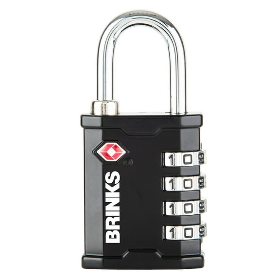 Brinks 40mm Heavy Duty Zinc Die-Cast TSA Resettable Combination Luggage Padlock with 1in Shackle