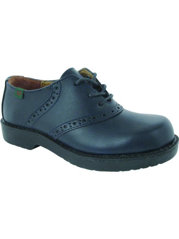 School Issue School Issue Womens Navy Lace Up Saddle Oxford Leather