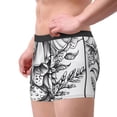 thumbnail image 2 of Xecao Monochrome Botanical Illustration Print Men's Underwear Boxer Briefs,Breathable Choice for Men's Underwear-Small, 2 of 5