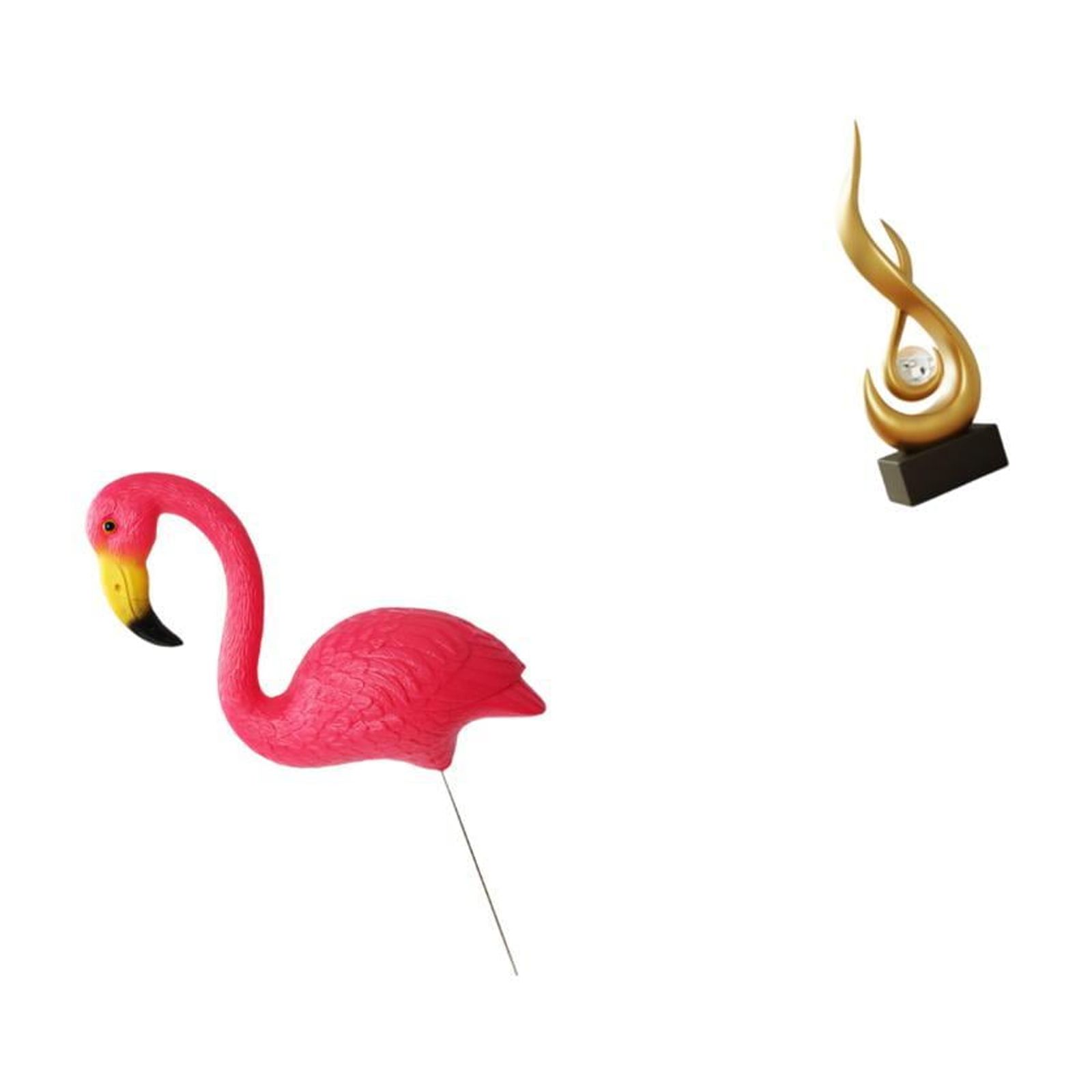 simhoa Flamingo Fire Garden Sculpture Ornament Abstract Figurine Yard Art Resin Keepsake Modern Fairy Spring Holiday Indoor Cabinet