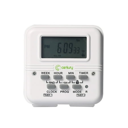 BN-LINK 7 Day Heavy Duty Digital Programmable Dual Outlet Timer - 2 Independently Programmable Grounded Outlets
