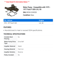thumbnail image 2 of Water Pump - Compatible with 1975 - 1977 Ford F-500 6.4L V8 1976, 2 of 2