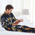 thumbnail image 6 of Picia Sunflower Welcome A Pattern Men’s Long-Sleeve Sleepwear Set - Soft 2-Piece Loungewear with Pockets, Comfy PJs for Relaxing Nights-XX-Large, 6 of 7