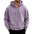 thumbnail image 4 of Atkumj Mens Pullover Hoodies with Half Zip Vintage Fashion Solid Color Hooded Sweatshirt Casual Long Sleeve Fall Hoodies with Kangaroo Pocket M, 4 of 6