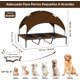 thumbnail image 2 of Cama Elevada para Perro Grande, Cama para Perros Lavable y Transpirable con Toldo Extraíble y 2 Postes de Soporte, para Perros y Mascotas Medianos, Grandes, Marrón, 2 of 9