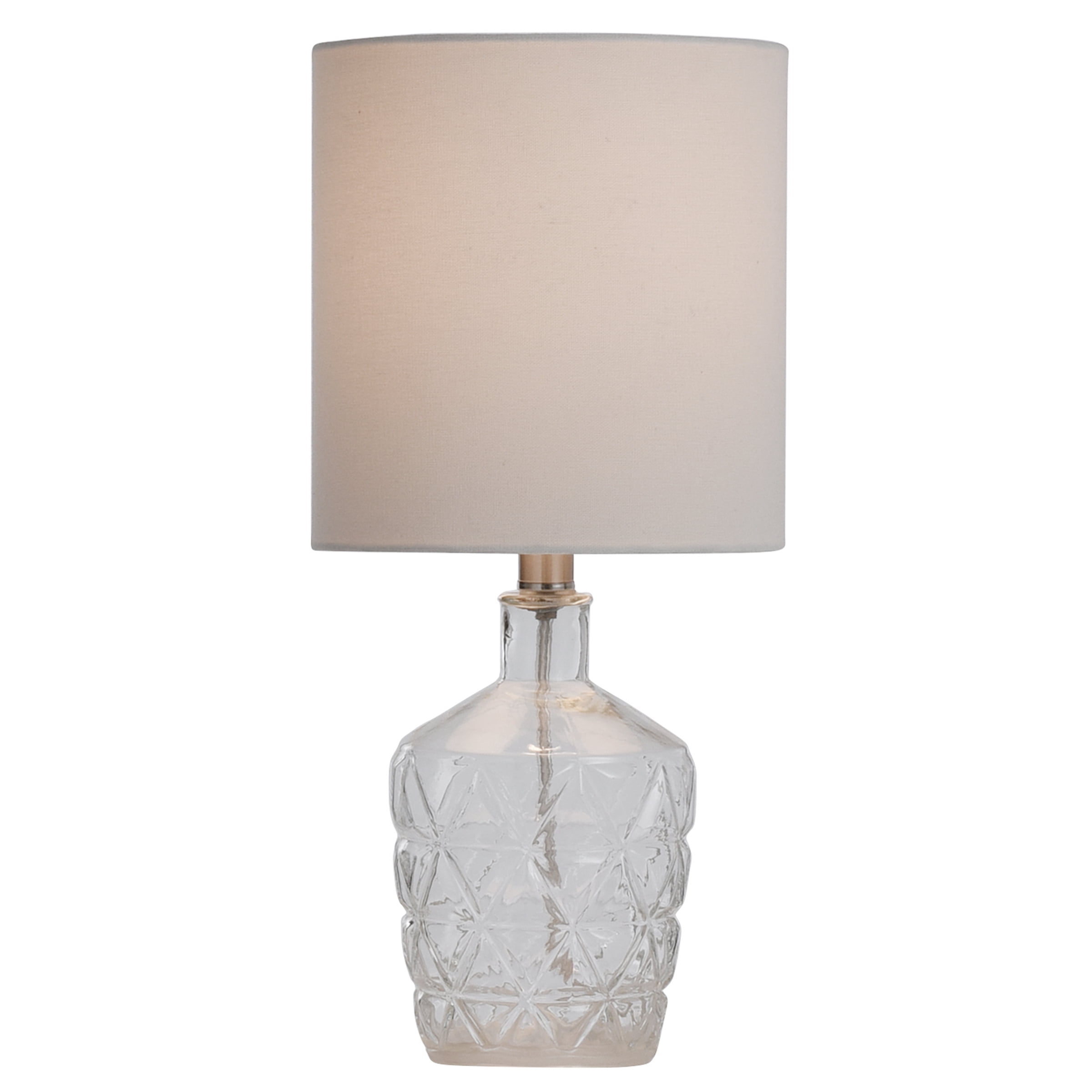 Textured Glass Accent Lamp with an Open Bottom Design - Clear Water