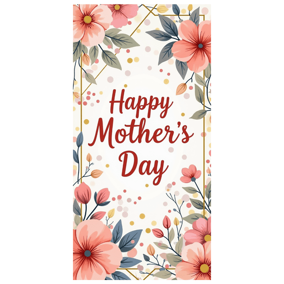 Floral Themed Happy Mothers Day Background Backdrop Banner Party Decorations Photography Props Family Gathering Celebrations Event Decor