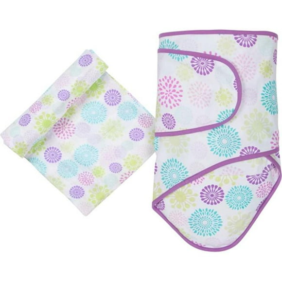 MiracleWare 4445 Colorful Bursts Blanket & Muslin Swaddle Set