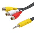thumbnail image 3 of Cable AV de 3,5 mm a RCA, adaptador AV para TV Samsung, Ancable paquete de 2 componentes de 6 pulgadas (15 cm) a divisor de audio/vídeo de 3,5 mm para TV, reproductor de DVD, Gamecube, Wii, Old Sega, 3 of 5