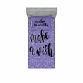 thumbnail image 2 of Ambesonne Saying Fitted Sheet & Pillow Sham Set, Uplifting Wish Slogan, Full, Violet Black, 2 of 3