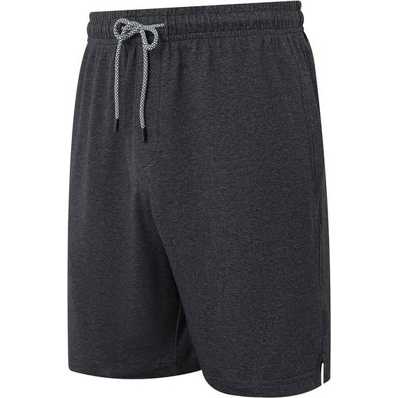 Mens Workout Shorts 5" Soft Elastic Waist Running Gym Athletic Shorts with Zip Pockets, Dark Gray, Medium