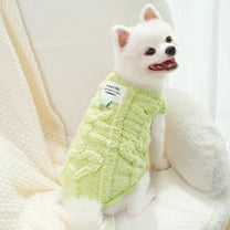 Plush Dog Coat, Soft and Cuddly Furry Jacket for Small Dogs, Provides Light Warmth and Comfort for Indoor Wear and Cool Evenings. Green L
