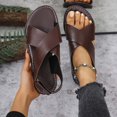 thumbnail image 2 of ssuyfkrb Summer Sandals for Women,Beach Sandals,Flat Heel,Slip-On,Buckle,Open Toe,Coffee,9.5, 2 of 6